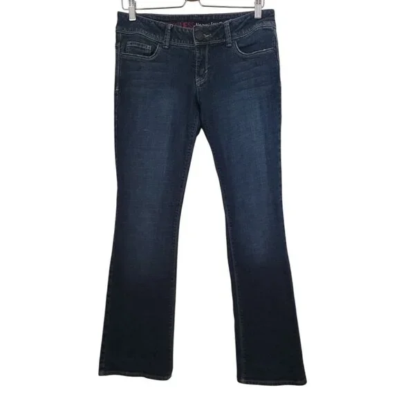 G By Guess Naomi Low Bootcut Blue Jeans Embroidered Pockets Women's Sz 29 - Picture 1 of 8